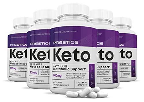 (5 Pack) Prestige Keto Pills Includes Apple Cider Vinegar goBHB Exogenous Ketones Advanced Ketogenic Supplement Ketosis Support for Men Women 300 Capsules