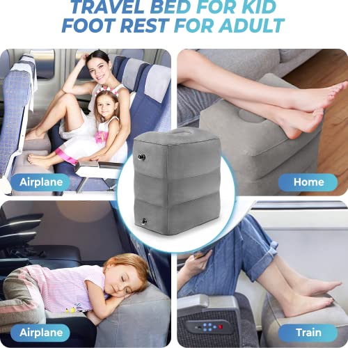 ALOKA Inflatable Travel Foot Rest, Portable Foot Pillow for Toddler Kids & Adults, Adjustable Fast Inflating Airplane Bed for Toddlers, Travel Foot Rest for Airplanes Car Office Home | The Storepaperoomates Retail Market - Fast Affordable Shopping