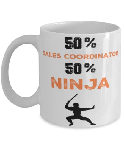 Sales Coordinator Ninja Coffee Mug, Sales Coordinator Ninja, Unique Cool Gifts For Professionals and co-workers