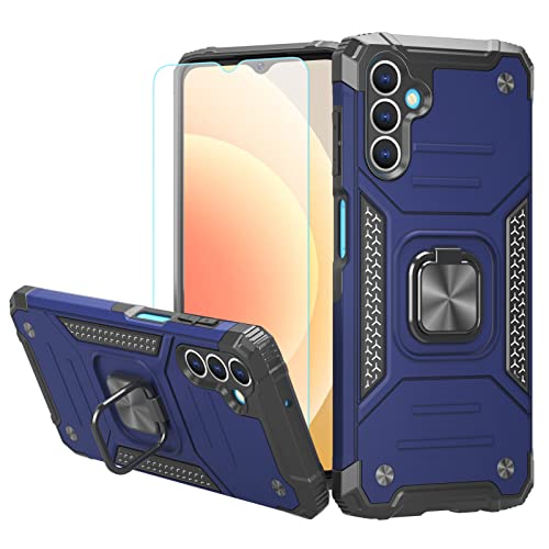 Teayoha for Samsung Galaxy A13 5G Case, Military Grade Heavy Duty Armor Protection Phone Case with Magnetic Ring Kickstand and HD Screen Protector for Samsung Galaxy A13 5G, Blue