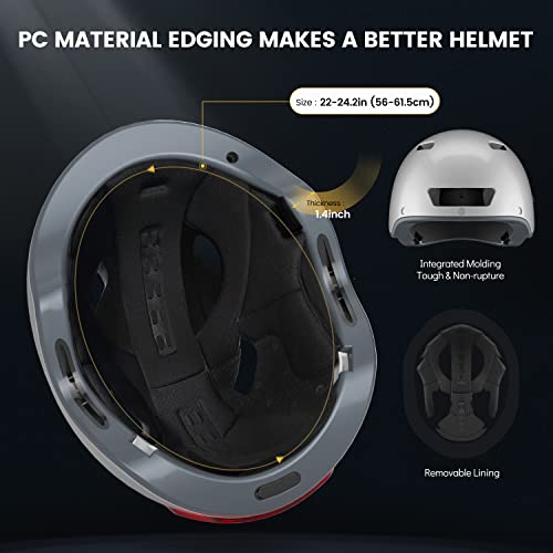 Smart Bike Helmet for Adults IRONSIMITH Bluetooth Helmets with Camera(32G TF-Card Included) Rear LED Light,Speaker,Microphone for Skateboard Scooter Bike Skating Roller Cycling Commuting Urban (White) | The Storepaperoomates Retail Market - Fast Affordable Shopping
