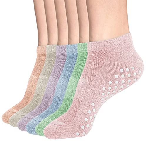 DIBAOLONG Non Slip Yoga Socks for Men and Women, Anti-Skid Gripper Socks Pilates Barre Bikram Fitness Socks with Grips (8-10)