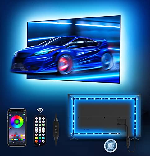 MATICOD LED Lights for TV Led Backlight, 13.1ft RGB Led Strip Lights for TV Lights Behind, TV LED Lights for 45-60in TV with Bluetooth Smart App Remote Control Music Sync, USB Powered RGB 5050