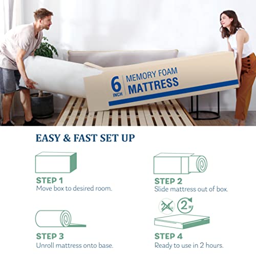 MLILY 6 Inch Twin Mattress for Kids, Cooling Memory Foam Bunk Bed Mattress with Green Tea Gel Infused in a Box Made in USA CertiPUR-US Certified, Medium Firm Trundle Mattress, 38”x75”x6”, White | The Storepaperoomates Retail Market - Fast Affordable Shopping