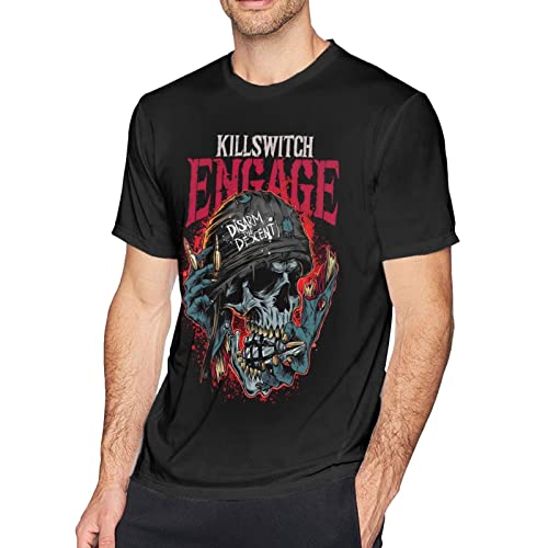 KUSHOP Killswitch Rock Band Engage Men’s T-Shirts Short Sleeve Full Season Tee Popular for Outdoor Sports Cycling Blouses XX-Large Black