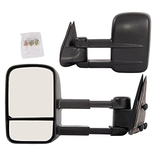 Towing Mirrors GM1320244 GM1321298 GM1320416 GM1321416 Replacement for 99-07 Silverado Sierra 1500 2500 3500 Manual Telescoping Side Mirrors