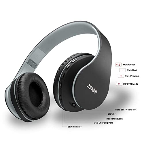 2 Items,1 Black Red Zihnic Over-Ear Wireless Headset Bundle with 1 Black Gray Zihnic Foldable Wireless Headset | The Storepaperoomates Retail Market - Fast Affordable Shopping