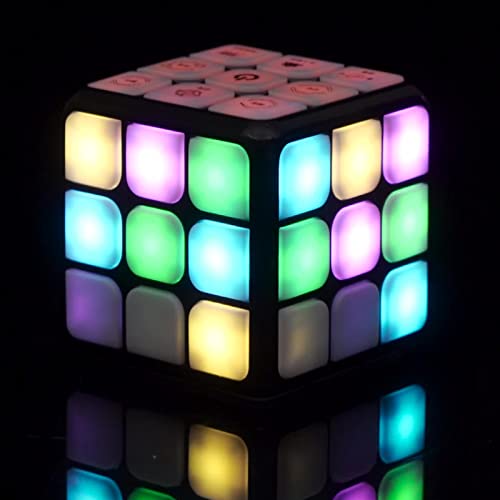 HBOKIT Flashing Cube, 7-in-1 Brain Game Cube with Lights & Fun Sound Effects, Stress Relief Fidget Toy, Electronic Memory Handheld Game Flashing Toy Gift for Kids and Adults Ages 6-12 Years Old