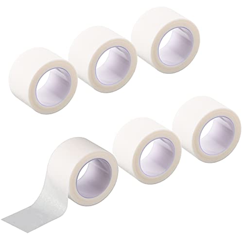 6 Rolls Mouth Tape for Sleeping Nose Tape Breathable Paper Tape Gauze Skin Tape Adhesive Bandage Tape for Sensitive Skin, Eye, Face (White)