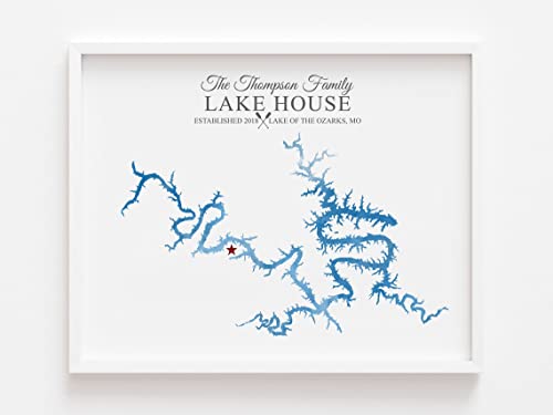Lake of the Ozarks Map, Lake Home Decoration, Lake House Decor, Watercolor Print Personalized Lakehouse gift | The Storepaperoomates Retail Market - Fast Affordable Shopping