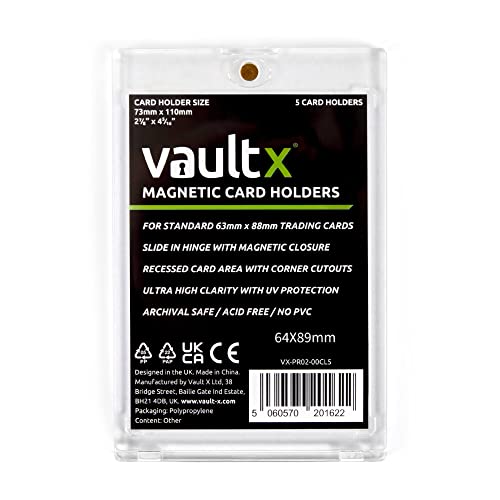 Vault X Magnetic Card Holders – 35pt for Trading Cards & Sports Cards (5 Pack)