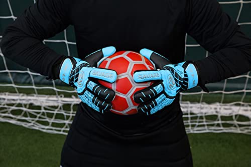 K-LO Savage Rise Soccer Goalie Gloves, Fingersave Goalkeeper Glove, Protection for All Five Fingers for Injury Support, Improve Shot Blocking, Super Sticky Grip Palm, Unisex, Youth & Adult Sizes | The Storepaperoomates Retail Market - Fast Affordable Shopping