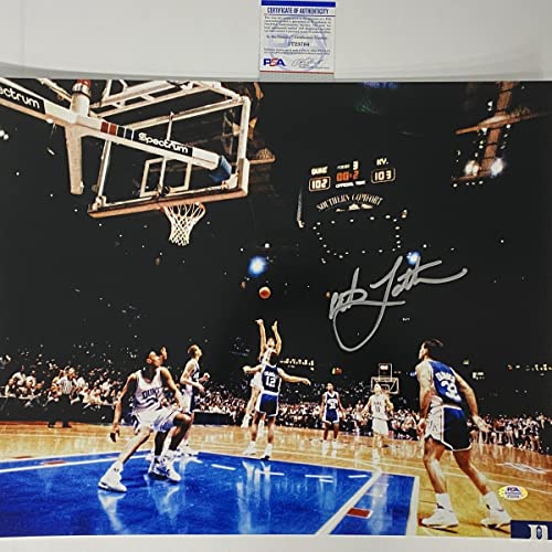 Autographed/Signed Christian Laettner Duke Blue Devils The Shot 16×20 College Basketball Photo PSA/DNA COA