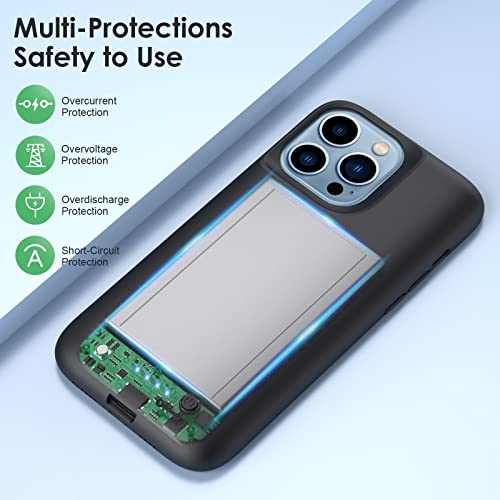 Battery Case for iPhone 13 Pro Max [8600mAh] Portable Rechargeable Charger Case Extended Battery Pack for iPhone 13 Pro Max Protective Charging Case (6.7 inch) with Tempered-Glass Screen Protector | The Storepaperoomates Retail Market - Fast Affordable Shopping