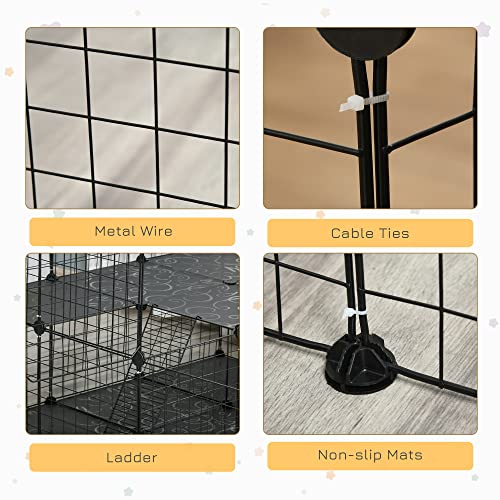 PawHut Pet Playpen Small Animal Cage with Door, Customizable Metal Wire Fence for Guinea Pigs, Puppies, Kittens, 14 x 14 in | The Storepaperoomates Retail Market - Fast Affordable Shopping