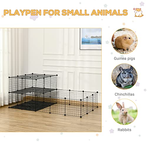 PawHut Pet Playpen Small Animal Cage with Door, Customizable Metal Wire Fence for Guinea Pigs, Puppies, Kittens, 14 x 14 in | The Storepaperoomates Retail Market - Fast Affordable Shopping