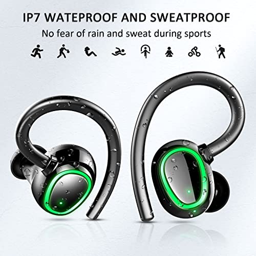Doubc Wireless Earbuds, BT 5.1 Sport Headphones with IP7 Waterproof, 50H Playtime BT Earbuds Noise Cancelling with Hi-Fi Stereo and Built-in Mic, Running Earphones with Earhooks for Workout. | The Storepaperoomates Retail Market - Fast Affordable Shopping