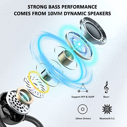 Doubc Wireless Earbuds, BT 5.1 Sport Headphones with IP7 Waterproof, 50H Playtime BT Earbuds Noise Cancelling with Hi-Fi Stereo and Built-in Mic, Running Earphones with Earhooks for Workout. | The Storepaperoomates Retail Market - Fast Affordable Shopping