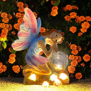 PERFECTOP Solar Angel Garden Statue Outdoor Decor, Resin Fairy Angel Girl Figurine with Solar Powered Lights, Spring Garden Art for Patio Lawn Yard Porch Wedding Decoration, Mothers Day Mom Gifts | The Storepaperoomates Retail Market - Fast Affordable Shopping