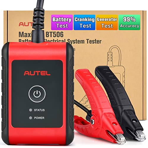 Autel MaxiBAS BT506 Car Battery Tester, 6V 12V 100-2000 CCA Automotive Battery Analyzer, Adaptive Conductance, Cranking & Charging System Test Tool, Digital Battery Load Test for All Vehicles