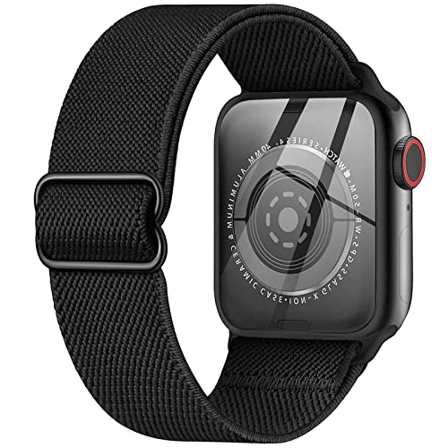 ORIbox Compatible with Apple Watch Bands 45mm 44mm 42mm, Adjustable Elastic Nylon Woven Loop Wristband for iWatch Series SE 8 7 6 5 4 3 2 1 for Women Men