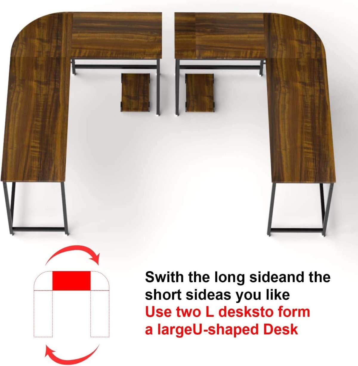 Anivia Reversible L Shaped Computer Desk, Large Corner Computer Gaming Desks for Home Office | The Storepaperoomates Retail Market - Fast Affordable Shopping