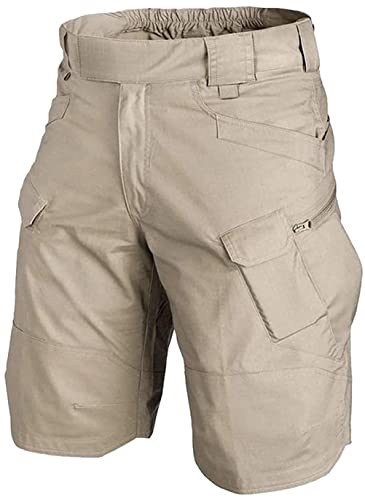 URBEST Tactical Shorts for Men Waterproof Breathable Quick Dry Hiking Fishing Cargo Shorts with Multi Pockets Khaki S