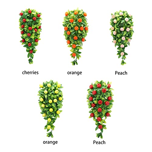 Okngr 1 Pcs Artificial Hanging Plant with Fruits, 15.74 Inch Plastic Fake Greenery Vine Hanging Garland Decorative Hanging Flowers for Home Kitchen Garden Office Wedding Wall Indoor Outdoor Decor | The Storepaperoomates Retail Market - Fast Affordable Shopping