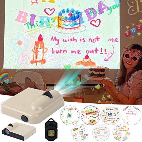 Mllkcao Mini Projector Birthday Party Decoration Projector Portble Projector Happy Birthday Projection Creative Birthday Gift