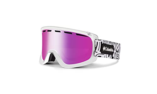 Columbia Unisex Snow Goggles BENTON SPRINGS – Typo White/Black Patch with Pink Ion Lens