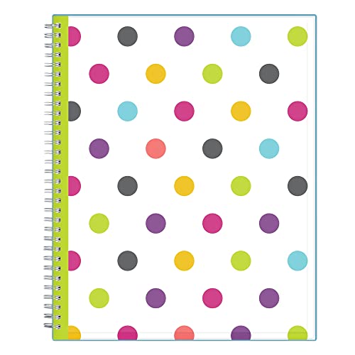 Blue Sky 2022-2023 Academic Year Teacher Weekly & Monthly Lesson Planner, 8.5″ x 11″, Flexible Cover, Wirebound, Dots (100330-A23)