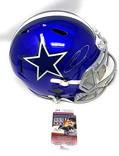 Ceedee Lamb Dallas Cowboys Signed Autograph FLASH Full Size Speed Helmet JSA Witnessed Certified