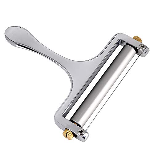 Metal Cheese Slicer Adjustable Thickness Wire Cheese Cutter for Semi-Hard Cheeses, Heavy Duty Wire Cheese Slicers (Silver)