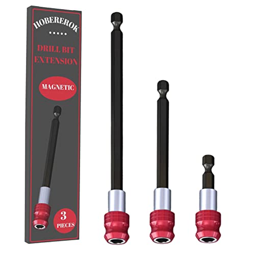 Drill Bit Extension Magnetic Drill Bit Holder 1/4 Hex Shank Extension for Drill Bits,Quick Change Bit Holder Drill Bit Extender(3 Packs)