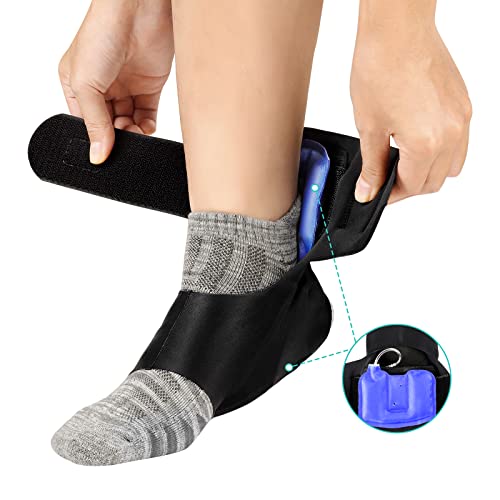 NEENCA Ankle Brace with Inflatable Heel Pads, Medical Ankle Support Protector with 2 Air Cushions for Arch/Heel Pain Relief, Plantar Fasciitis, Heel Spur,Tendinitis, Sore Feet, Swelling, Heel Injuries (Large)