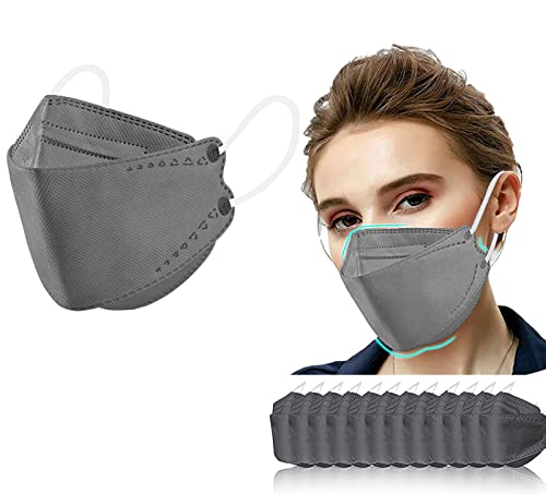Face Mask 50 PCS, 4 Layer Disposable Face Masks, Grey Masks