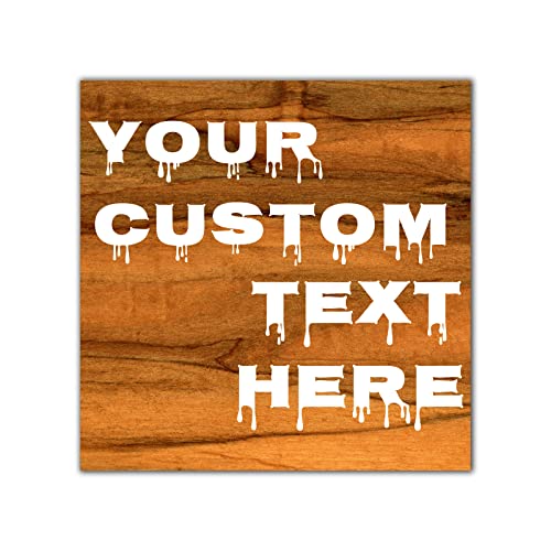 Customizable Square Retro Wooden Sign Or Metal Sign Personalized Rustic Sign For Man Cave Garden Home Bar Cafe Decor, multi