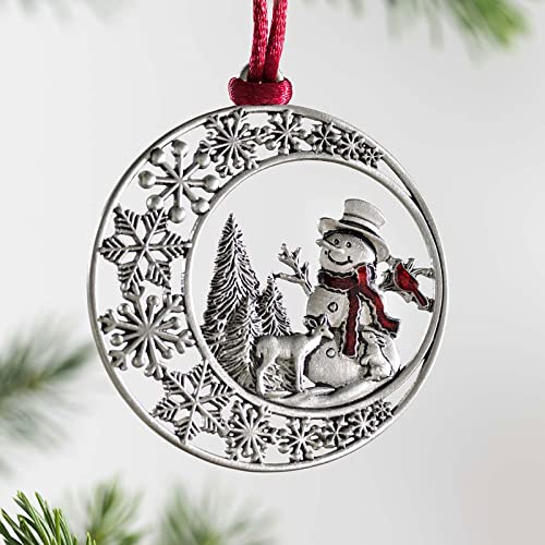 Solid Pewter Christmas Tree Ornament – Christmas Decorations, Hanging Metal Ornament Xmas Gifts for Family, Lovers, Friends