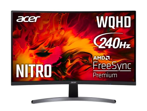 Acer Nitro ED271U Xbmiipx 27″ 1000R Curved VA WQHD 2560 x 1440 Gaming Monitor | AMD FreeSync Premium | Up to 240Hz | Up to 0.5ms | DisplayHDR400 | 95% sRGB | 1 x Display Port & 2 x HDMI 2.0 Ports