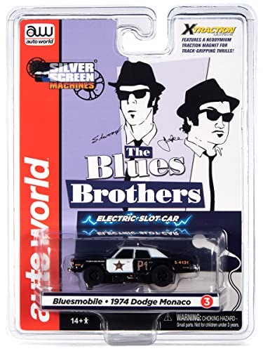 Auto World SC372-3 The Blues Brothers Bluesmobile 1974 Monaco HO Scale Electric Slot Car