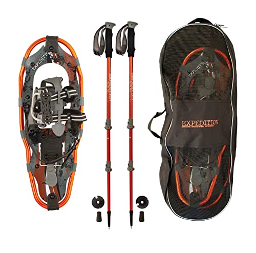 Cascade Mountain Tech unisex adult Truger Trail II Kit Snowshoes, Orange, 21 – Up to 150 lbs US