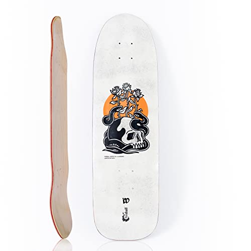 Fireball Limited Edition Mini Cruiser Longboard Skateboard Deck – Made in America – 7-ply Maple Wooden Skateboard Cruiser – 29.5 x 8.5 Longboard Deck Only (Illwookie)
