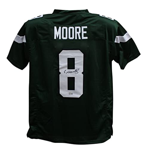 Elijah Moore Autographed/Signed Pro Style Green XL Jersey Beckett BAS