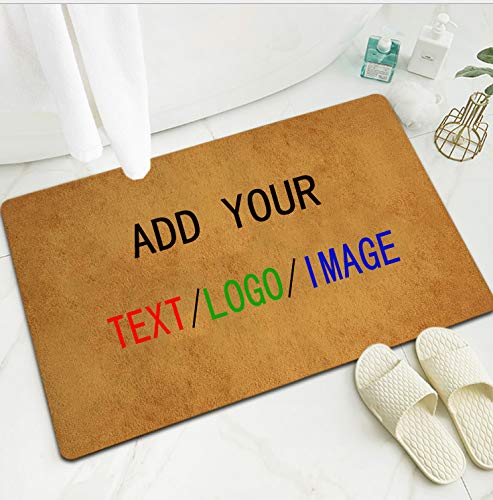 Personalized Doormat, Custom Photo Text Image Logo Non-Slip Washable Design Mat Indoor Outdoor for Bedroom Room Garden Office, Bathroom Home (27.6″x47.3″)