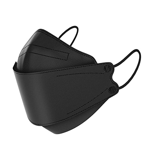 LIYZU 50pcs KF94 Mask Black KF94 Mask, 4-Ply Filtеr KF94 Face Mask for Adult’s, 3D Design Shape Face Protection Covering (KF94 Black 50pcs)
