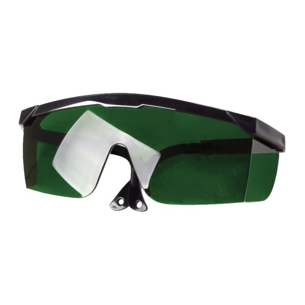 Laser Safety Glasses Eye Protection Fiber Anzeser Laser Safety Goggles with Adjustable Temple, Dark Green