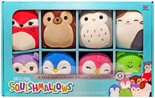 Official KellyToy Squishmallows Squishmallows 5 Year Anniversary Collector Edition – Includes 8 Mini-Squishmallows