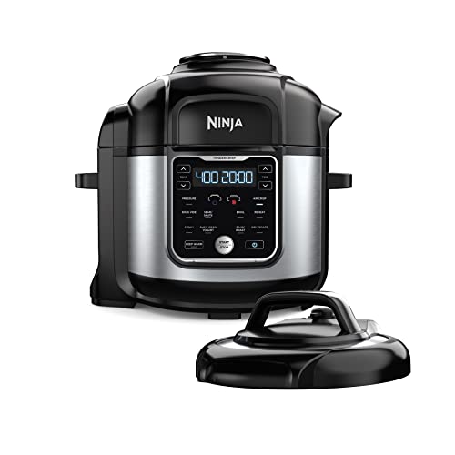 Ninja OS401 Foodi 10-in-1 XL 8 qt. Pressure Cooker & Air Fryer that Steams, Slow Cooks, Sears, Sautés, Dehydrates & More, with 5.6 qt. Cook & Crisp Plate & 15 Recipe Book, Silver