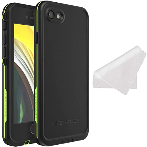Lifeproof FRĒ Series Waterproof Case for iPhone SE 3rd Gen (2022), iPhone SE 2nd (2020), iPhone 8, iPhone 7 (NOT Plus) – Non-Retail Packaging – Night LITE (Black/Lime)