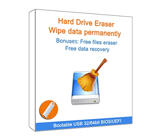EZITSOL Hard Drive Disk Eraser & Disk Wiper on 32GB USB Drive | Permanently Destroy Wipe Erase Hard Disk Drive Data on Any PC & Server | Bonus: Files Eraser & Data Recovery